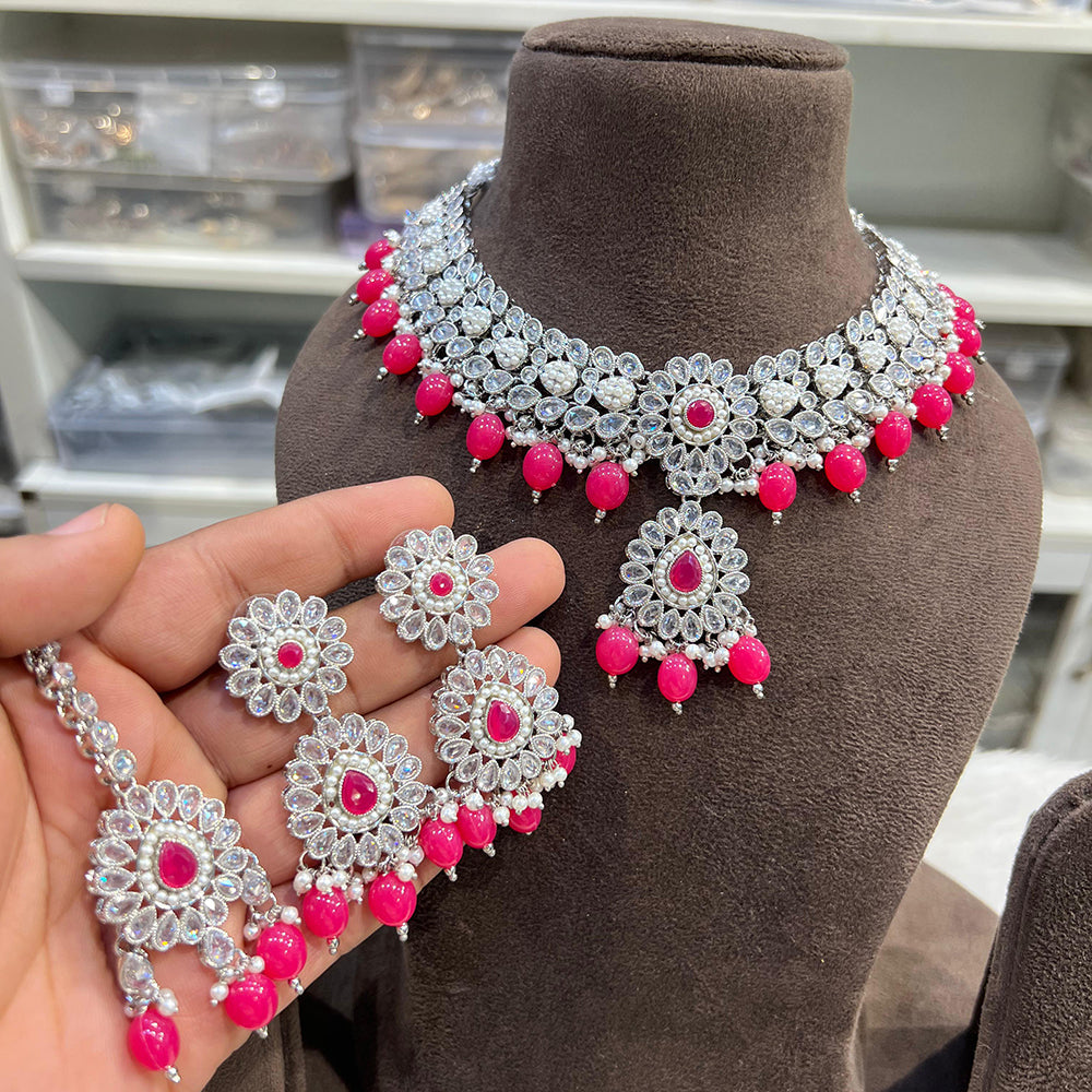 Hira Collections Timeless Glam Pota Kundan And Pearl Necklace Set