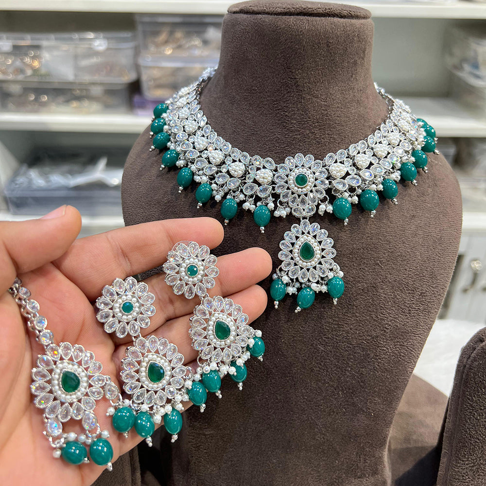 Hira Collections Timeless Glam Pota Kundan And Pearl Necklace Set