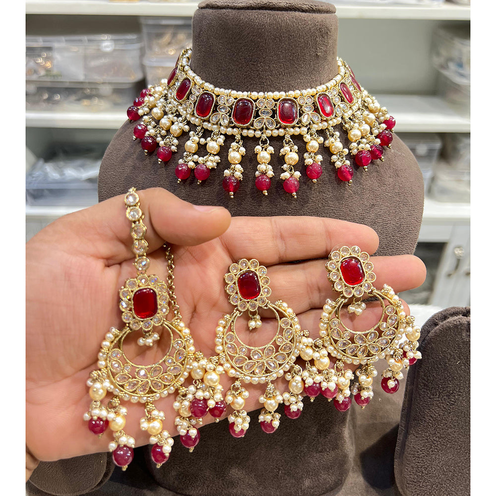 Hira Collections Timeless Glam Pota Kundan And Pearl Necklace Set