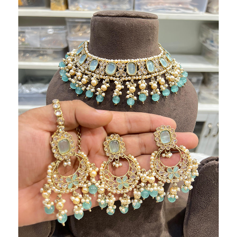 Hira Collections Timeless Glam Pota Kundan And Pearl Necklace Set