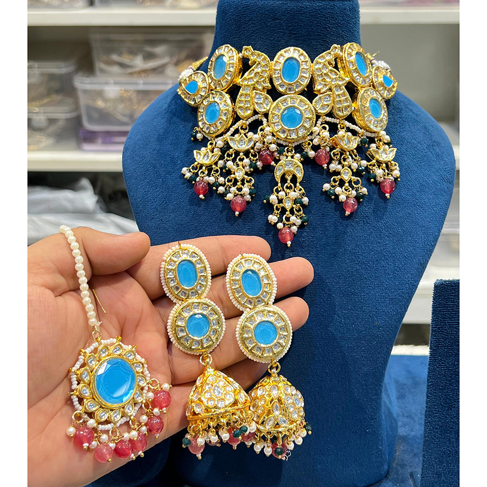 Hira Collections Timeless Glam Pota Kundan And Pearl Necklace Set