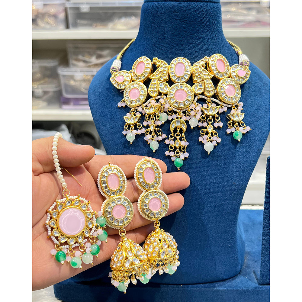 Hira Collections Timeless Glam Pota Kundan And Pearl Necklace Set