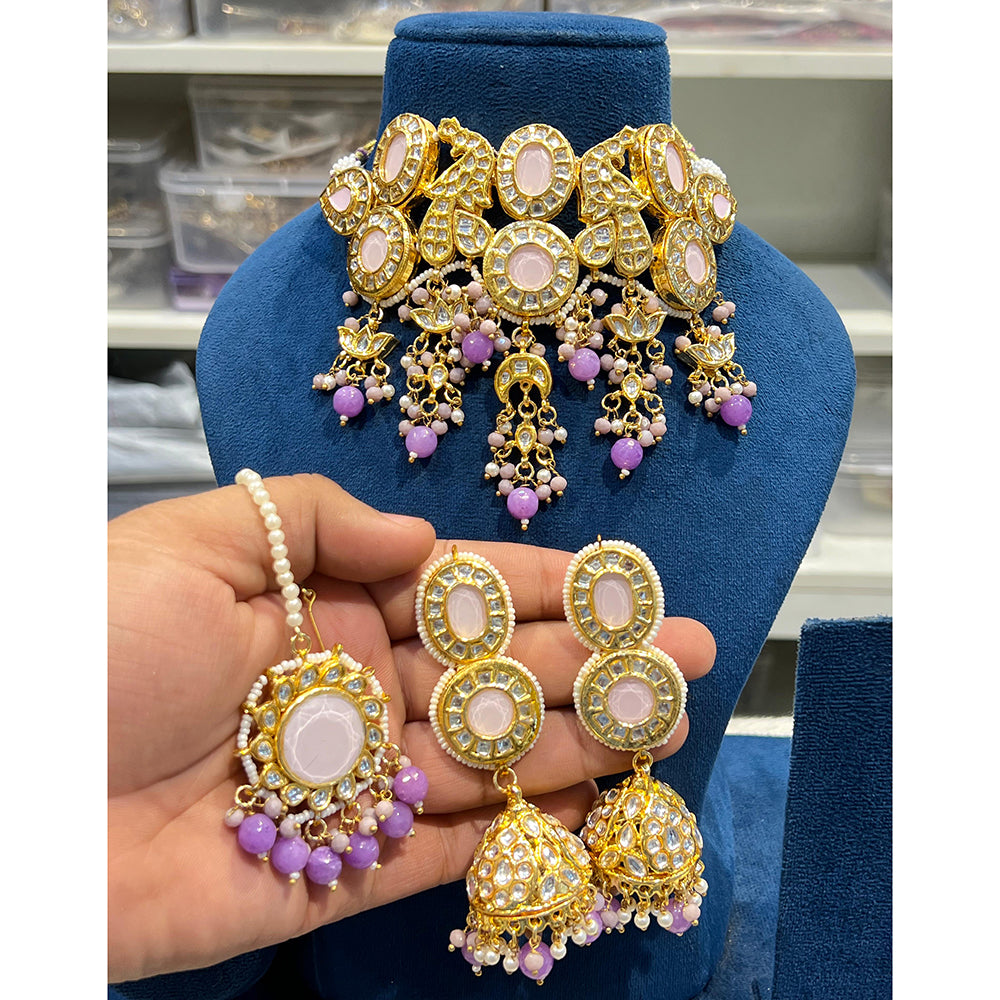 Hira Collections Timeless Glam Pota Kundan And Pearl Necklace Set