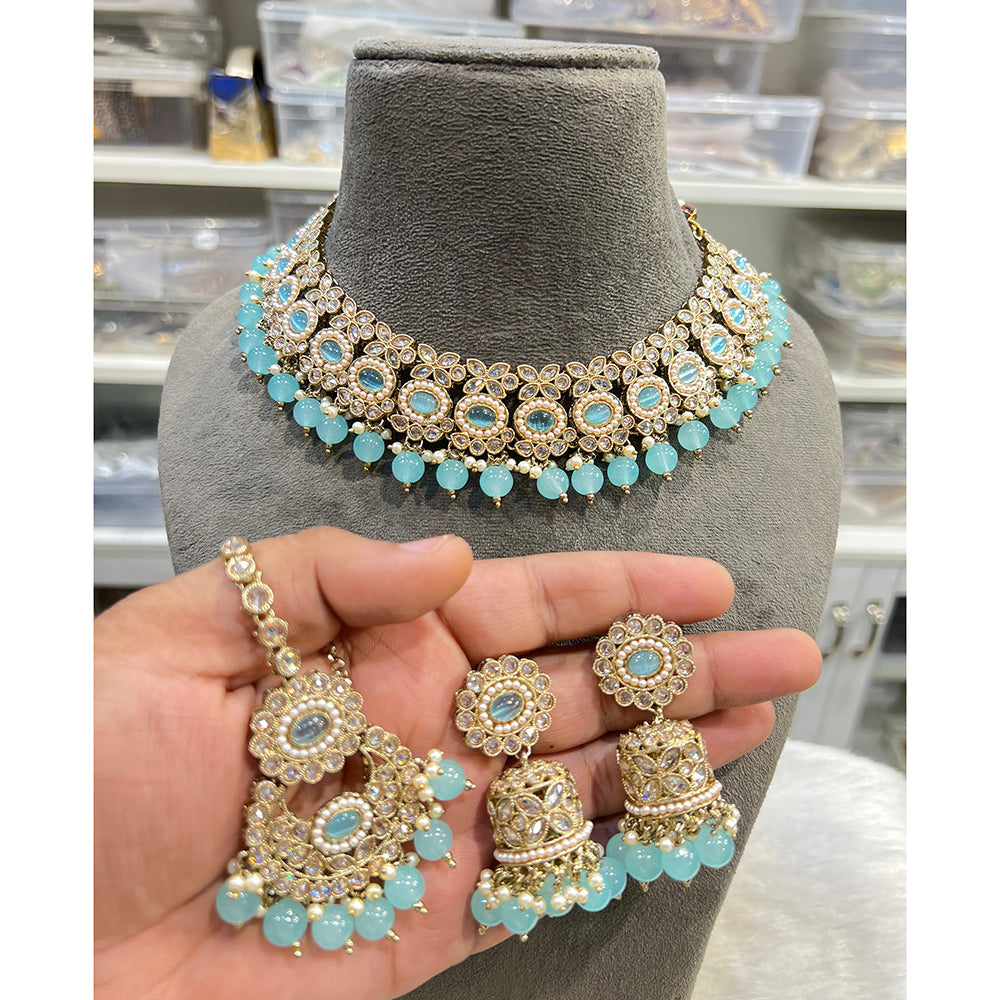 Hira Collections Timeless Glam Pota Kundan And Pearl Necklace Set