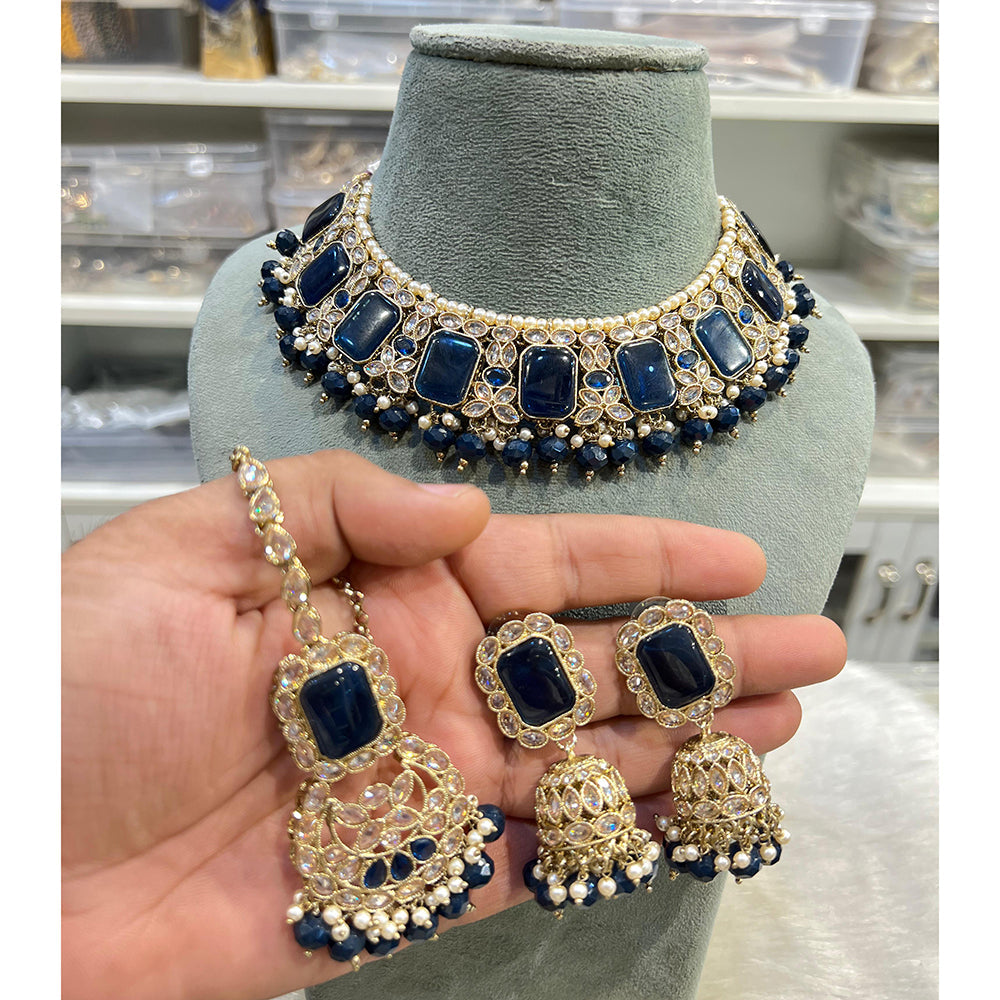 Hira Collections Timeless Glam Pota Kundan And Pearl Necklace Set
