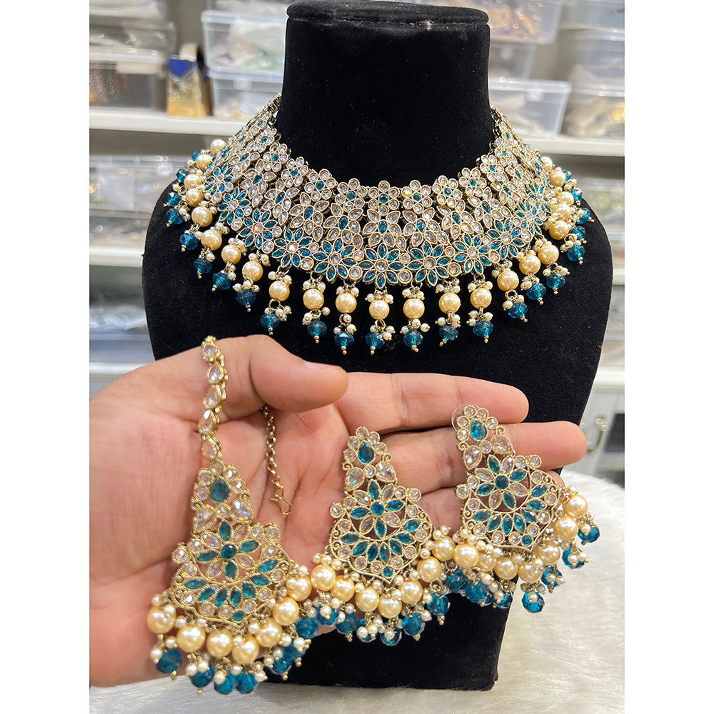 Hira Collections Timeless Glam Pota Kundan And Pearl Necklace Set