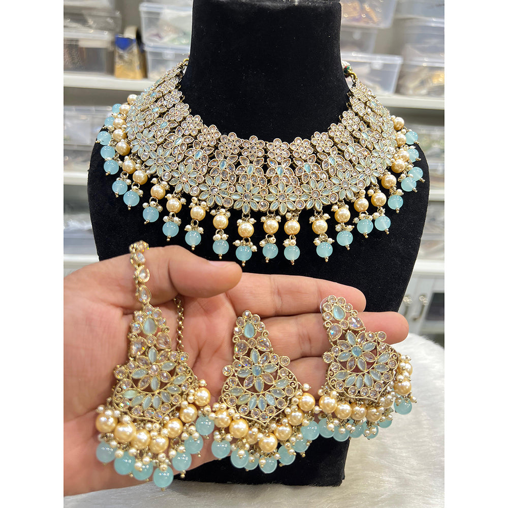 Hira Collections Timeless Glam Pota Kundan And Pearl Necklace Set