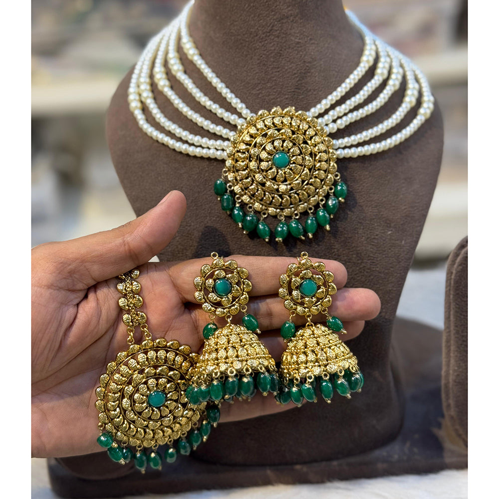 Hira Collection Pearl Beauty And Beadwork Necklace Set