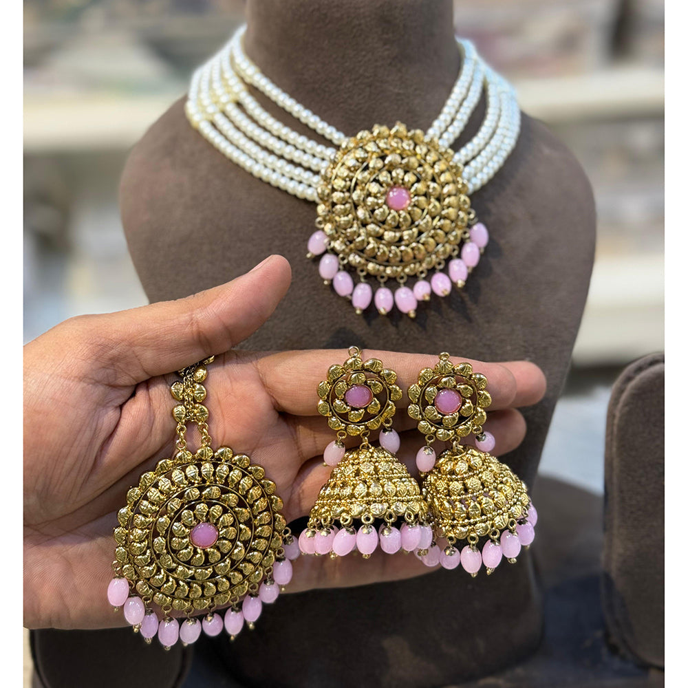 Hira Collection Pearl Beauty And Beadwork Necklace Set
