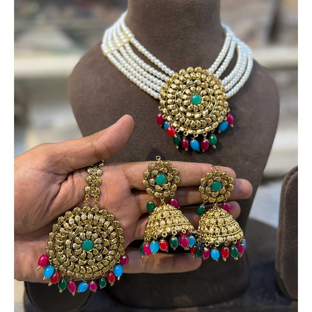 Hira Collection Pearl Beauty And Beadwork Necklace Set