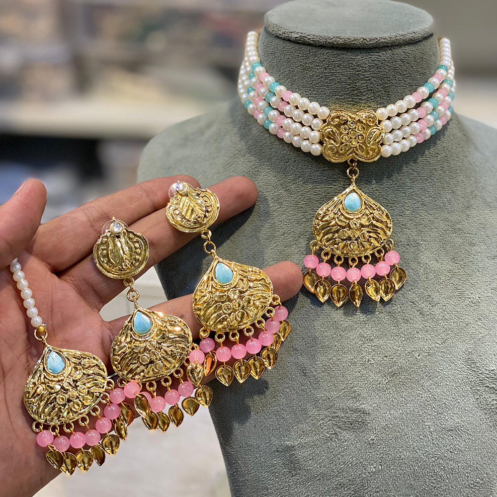 Hira Collection Pearl Beauty And Beadwork Necklace Set