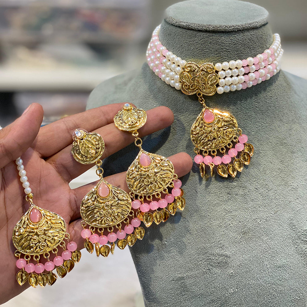 Hira Collection Pearl Beauty And Beadwork Necklace Set