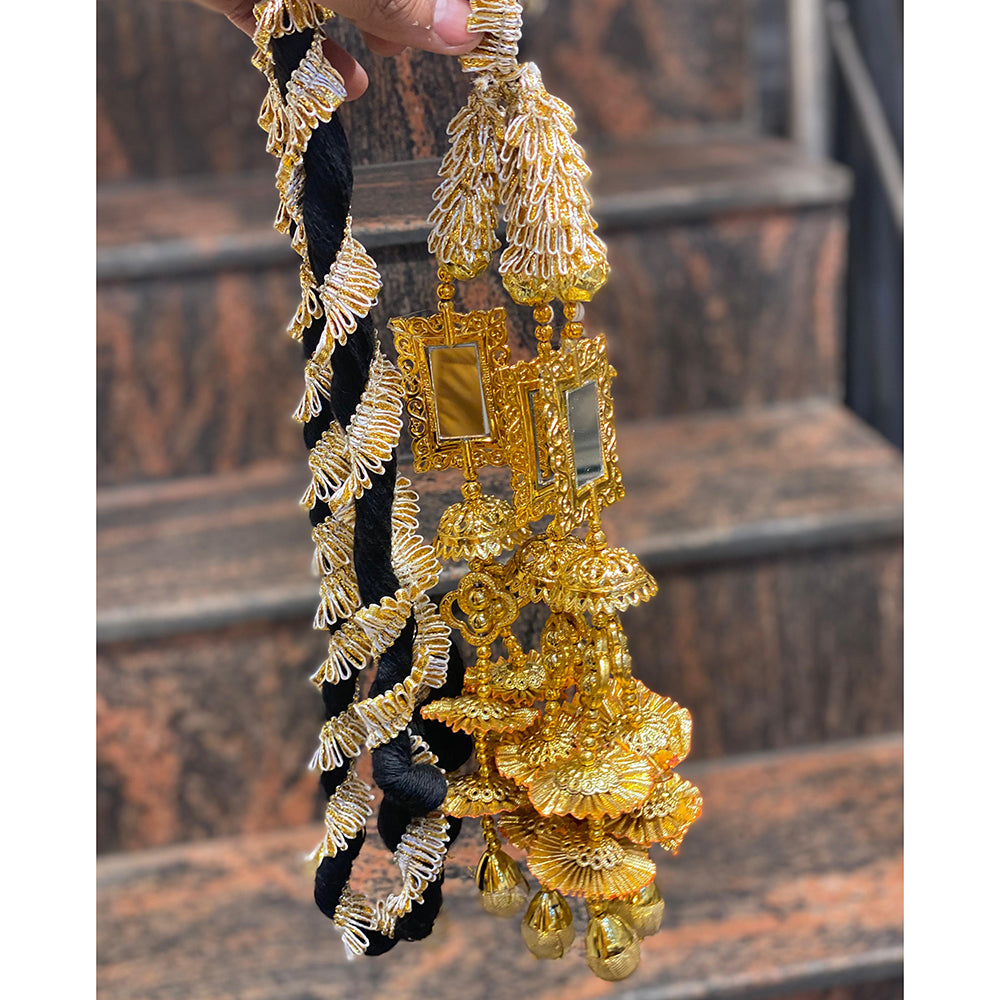 Hira Collections Royal Mirror Designer Latkan Tassel Hair Jewelry