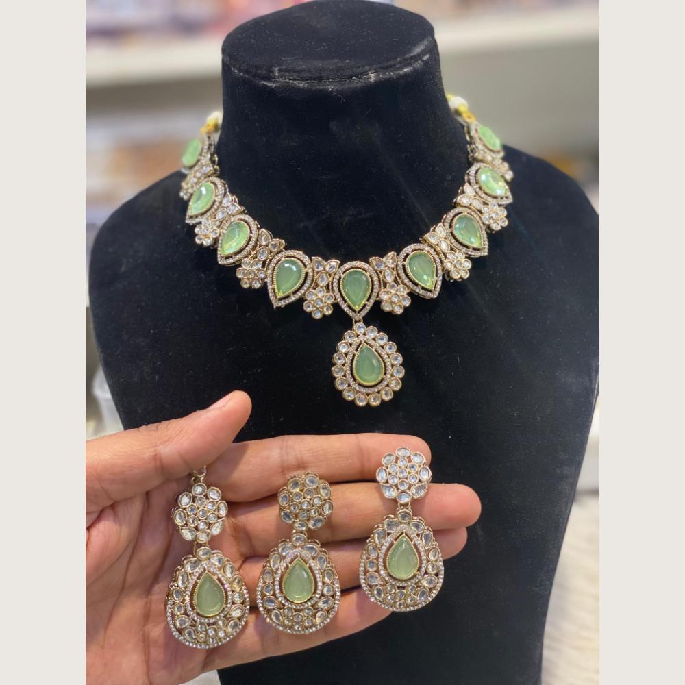 Hira Collections Premium Pota Stone Necklace Set