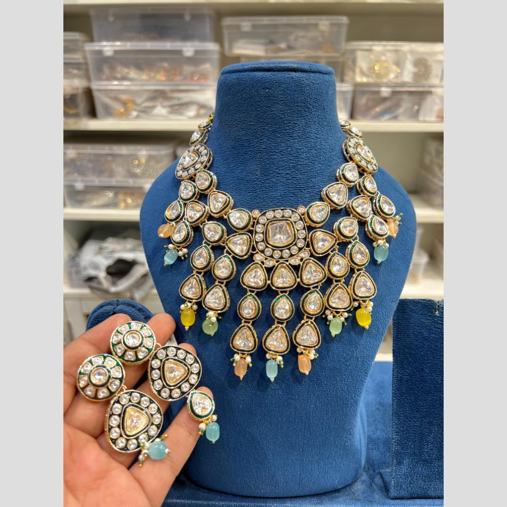 Hira Collection Royal Kundan Stone And Pearl Necklace Set