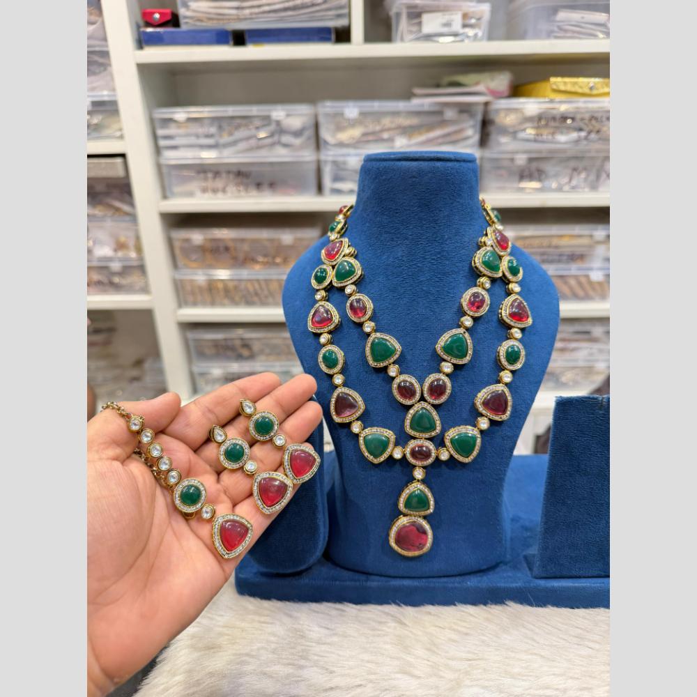 Hira Collection Pota Stone And Austrian Stone Designer Necklace Set