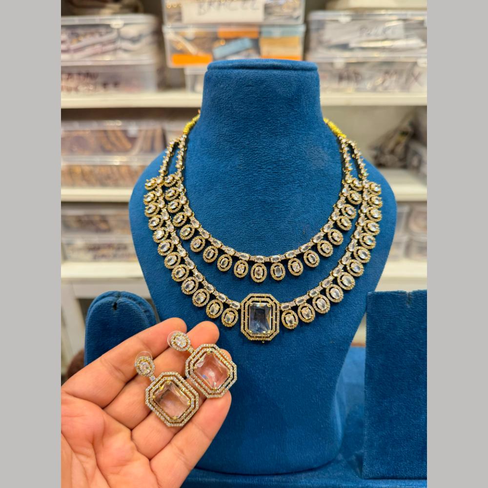 Hira Collection Delicate American Daimond Necklace Set