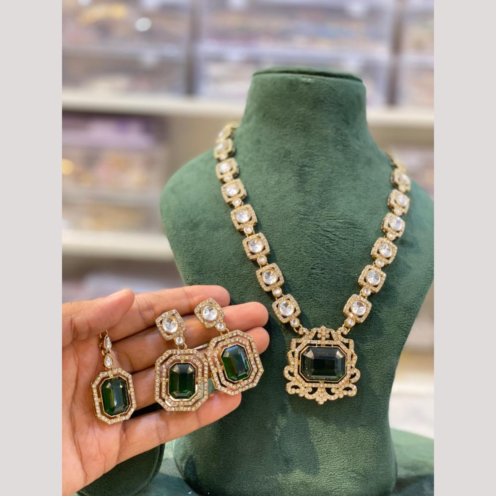 Hira Collection Pota Stone And Austrian Stone Designer Necklace Set