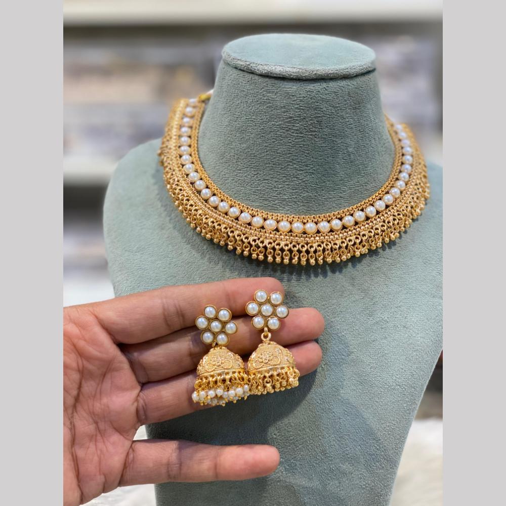 Hira Collections Premium Pearl Choker Necklace Set for Women