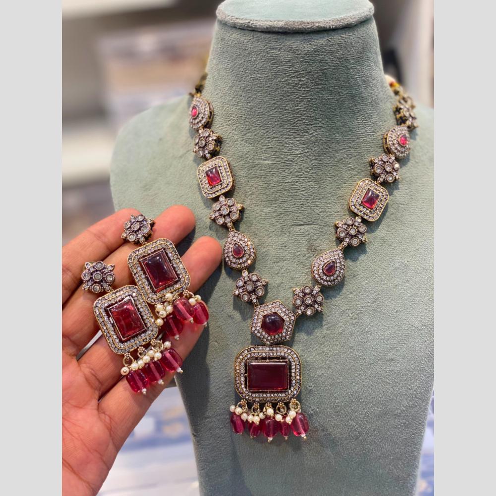 Hira Collections Designer Austrian Stone And Beads Necklace Set