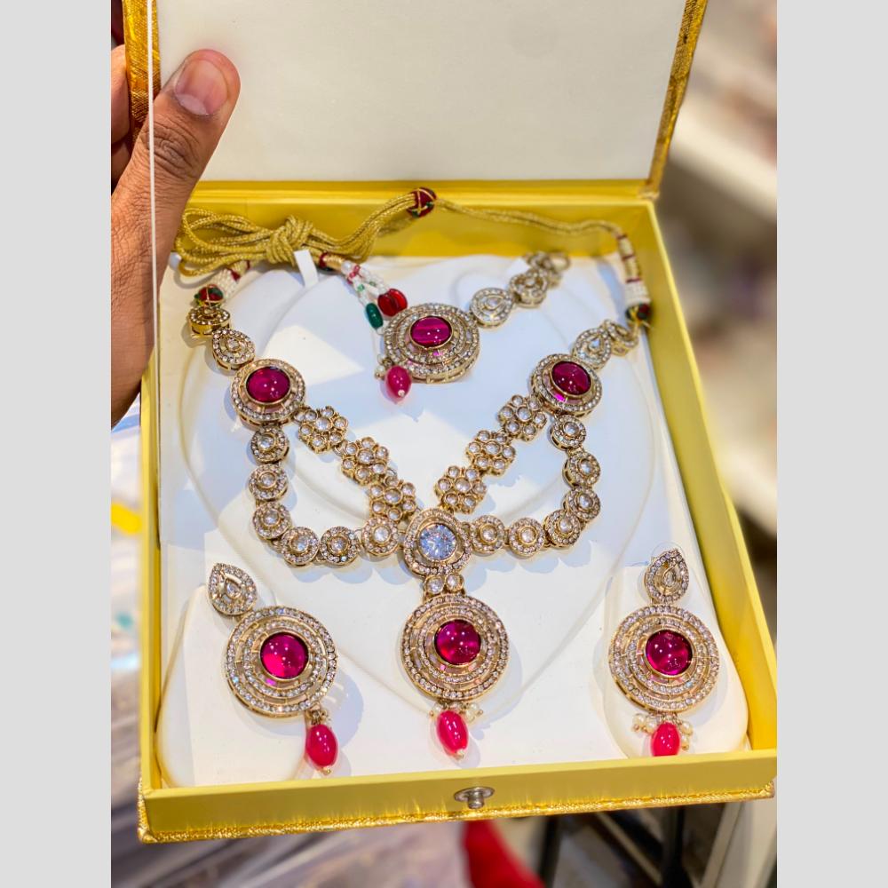 Hira Collections Designer Austrian Stone And Beads Necklace Set