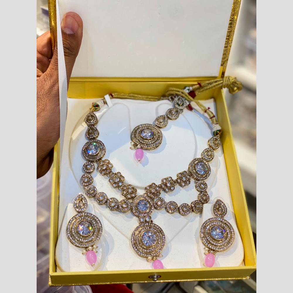 Hira Collections Designer Austrian Stone And Beads Necklace Set