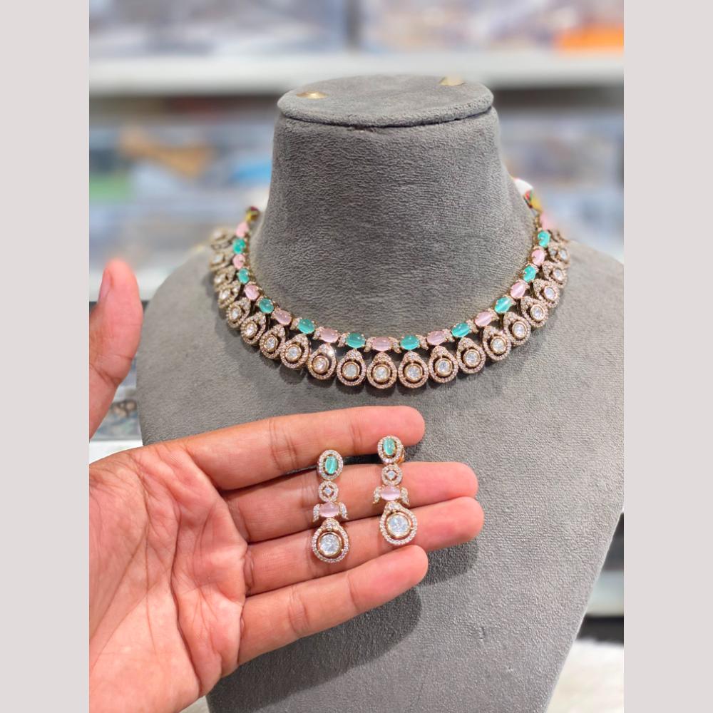 Hira Collections Designer Polki Kundan Stone Choker Necklace Set for Women