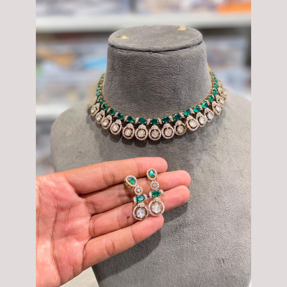 Hira Collections Designer Polki Kundan Stone Choker Necklace Set for Women