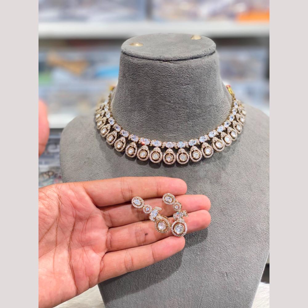 Hira Collections Designer Polki Kundan Stone Choker Necklace Set for Women
