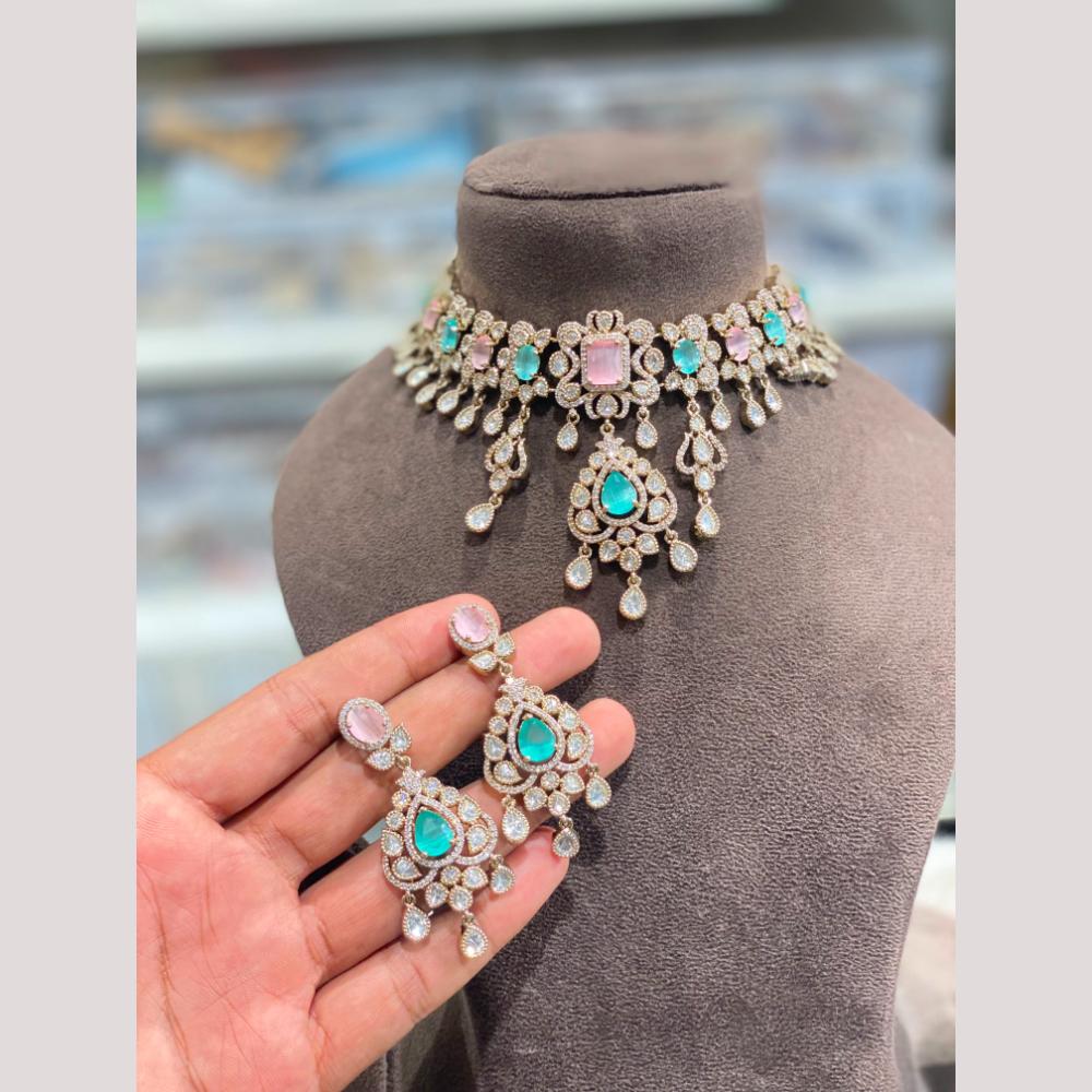 Hira Collections Designer Polki Kundan Stone Choker Necklace Set for Women