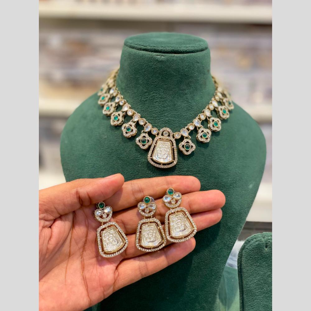 Hira Collections Wedding Wear Polki Kundan Stone Necklace Set