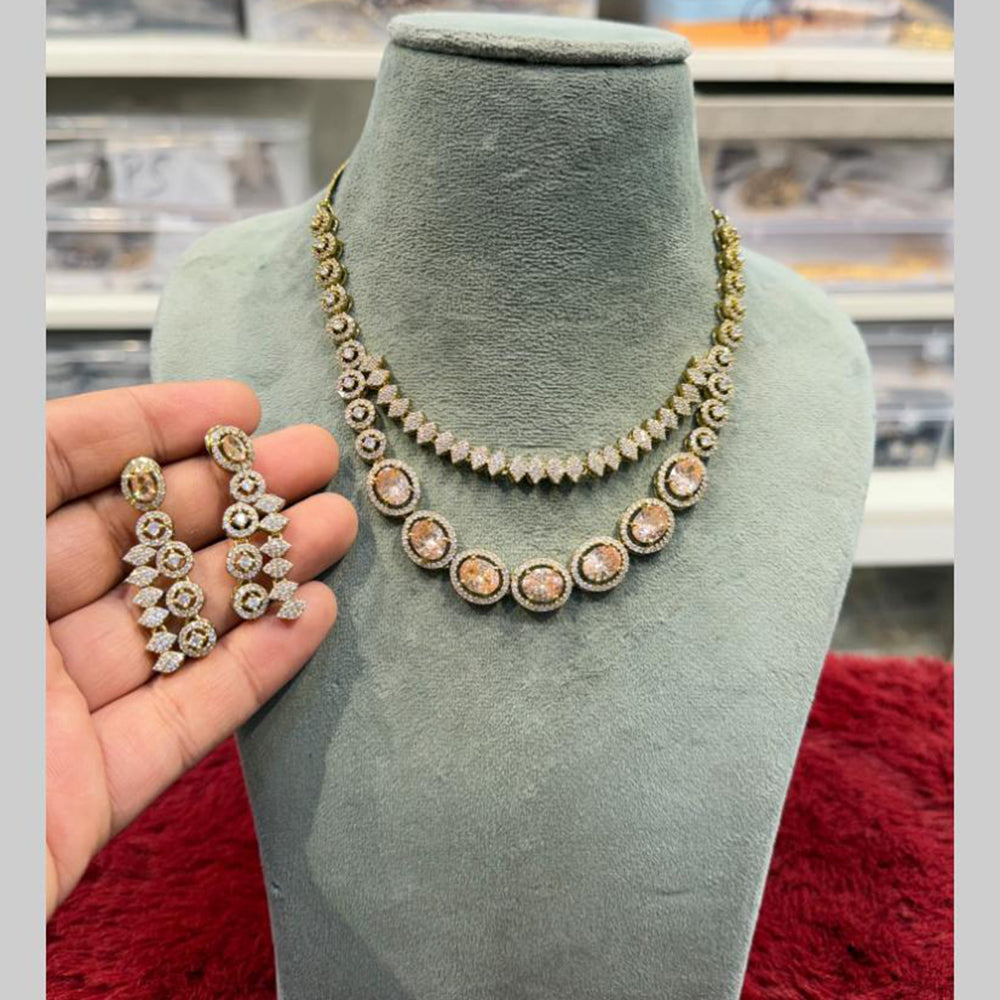 Hira Collections Designer American Daimond Necklace Set