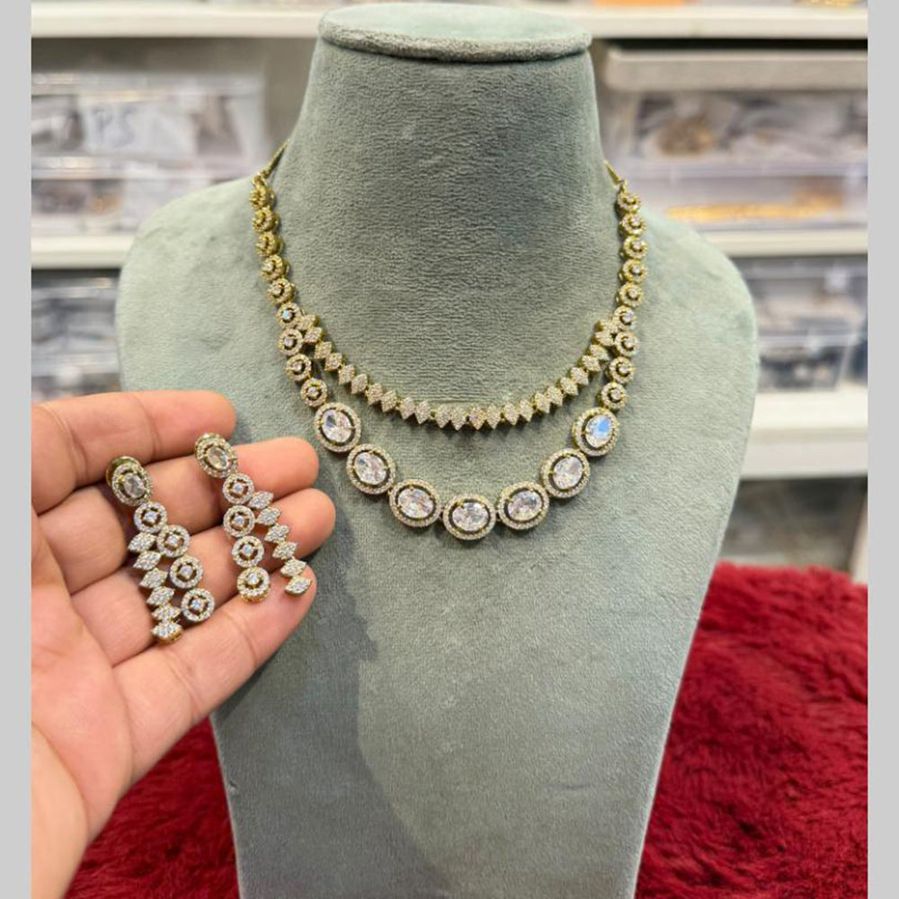 Hira Collections Designer American Daimond Necklace Set