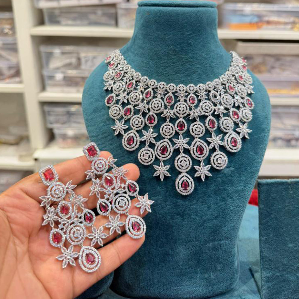 Hira Collections Designer American Daimond Necklace Set