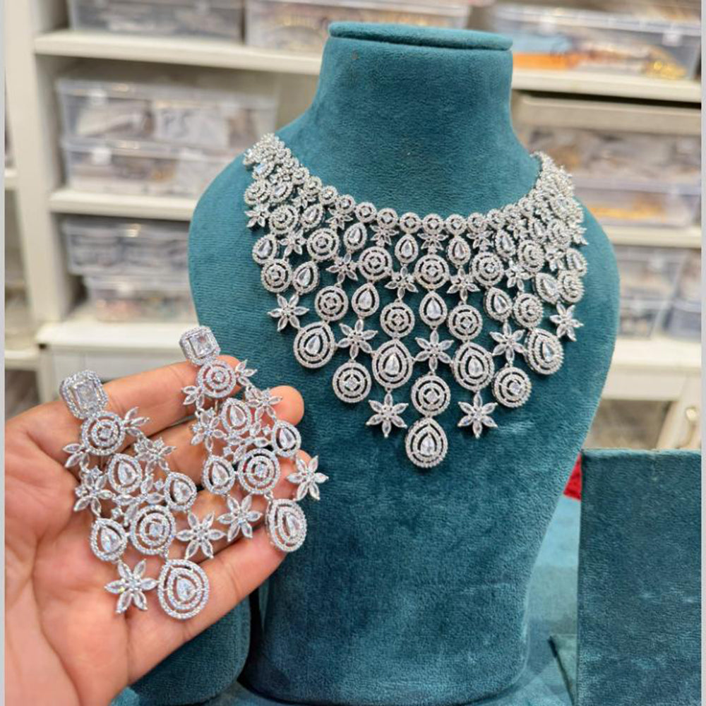 Hira Collections Designer American Daimond Necklace Set