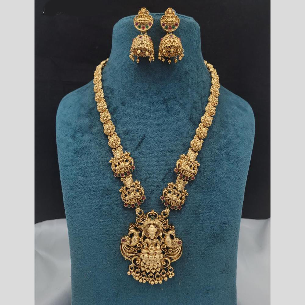 GirlSight Gold Plated Pota Stone Temple Necklace Set