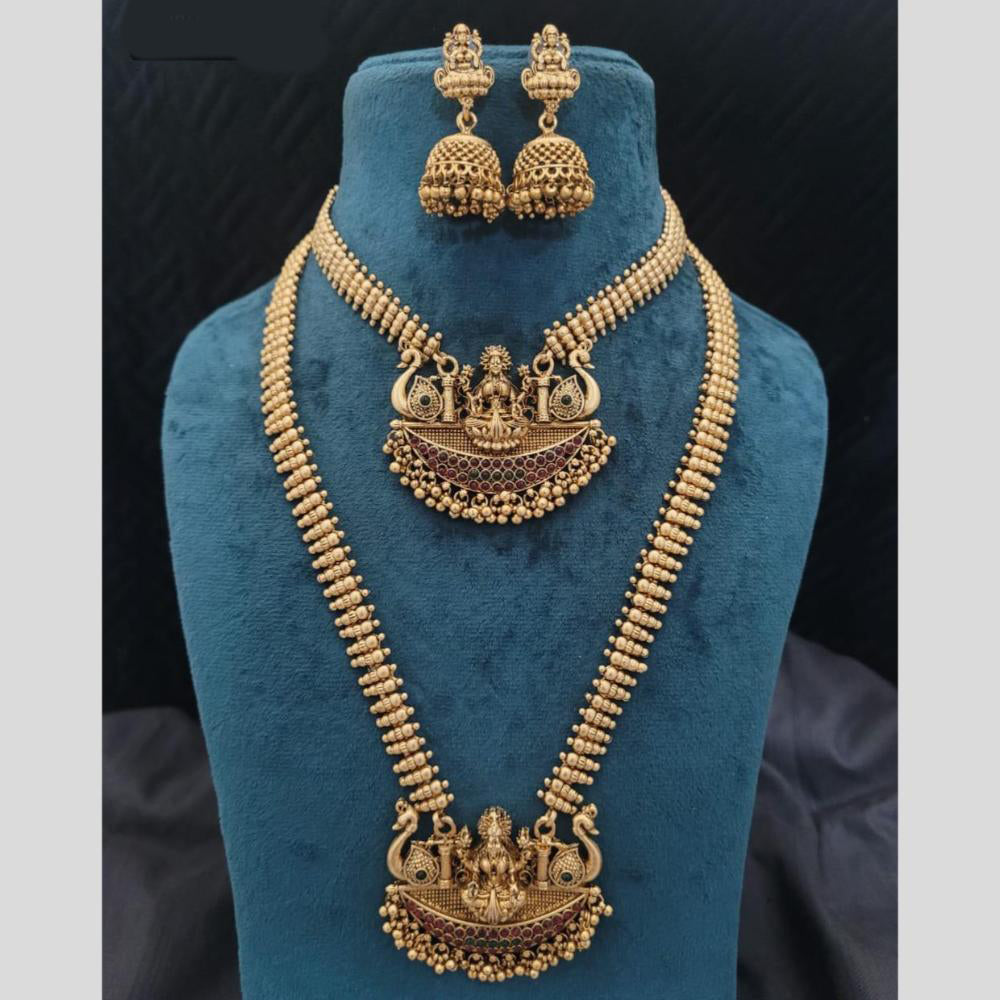 GirlSight Gold Plated Pota StoneTemple Double Necklace Set