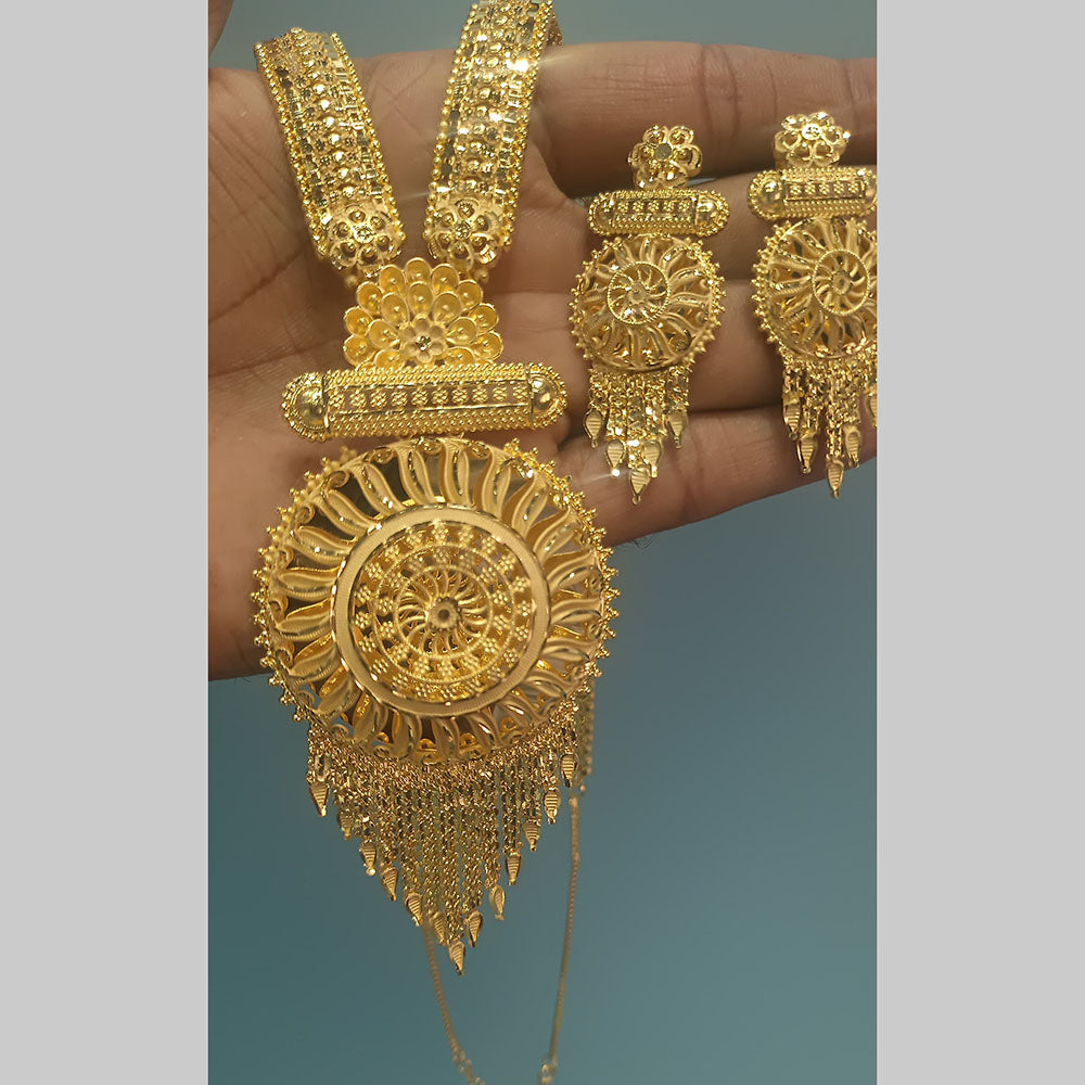 Pari Art Jewellery Forming Gold Long Necklace Set – JewelEMarket