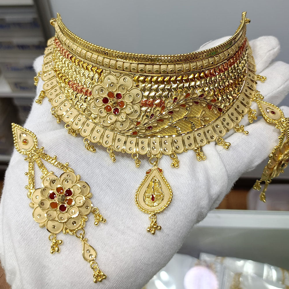 Jewellers Gold Choker Necklace Models Pari Art Jewellery Forming