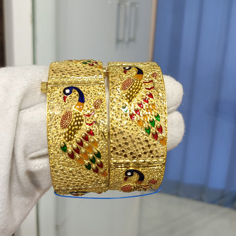 Pari Art Jewellery Forming Gold Openable Bangles Set