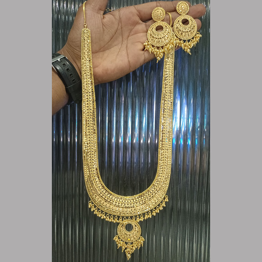Pari Art Jewellery Forming Gold Long Necklace Set – JewelEMarket