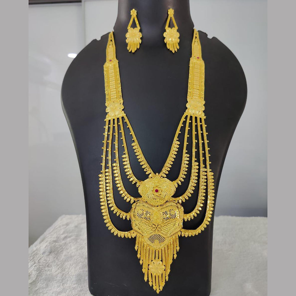 Pari Art Jewellery Forming Gold Multi Layer Long Necklace Set
