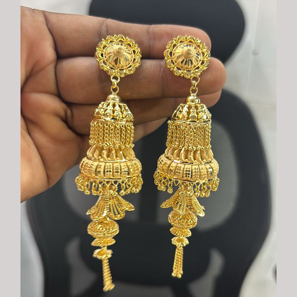 Real Gold Heavy Gold Earrings For Wedding Mangtika#Heavy Gold
