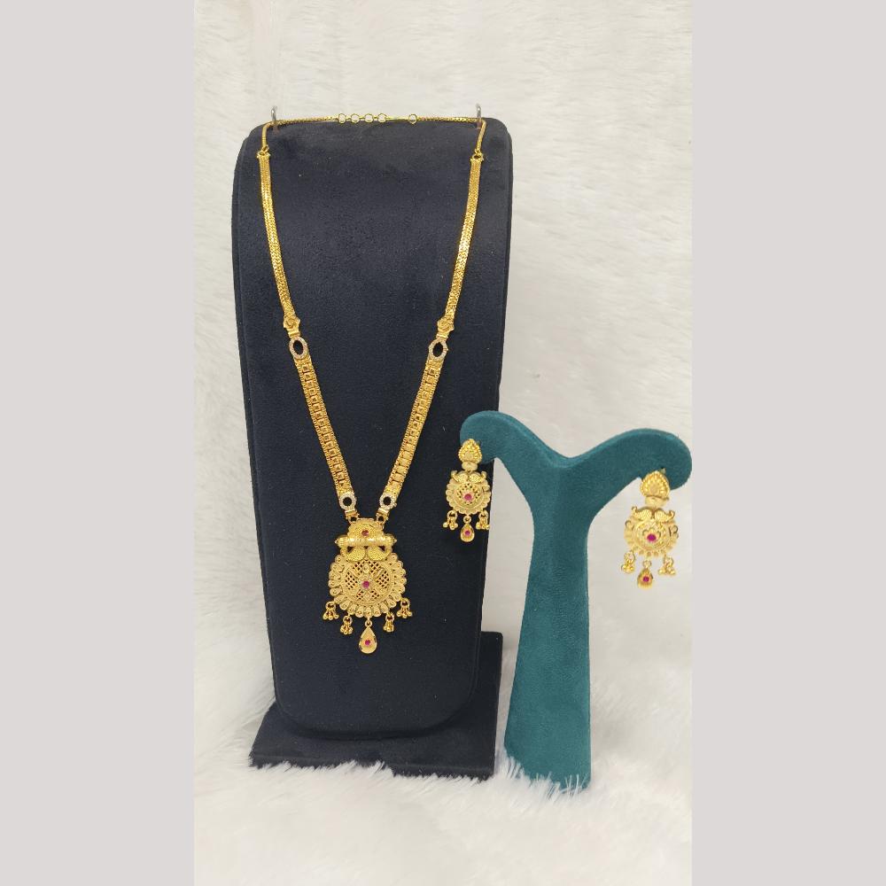 Pari Art Jewellery Forming Gold Long Necklace Set