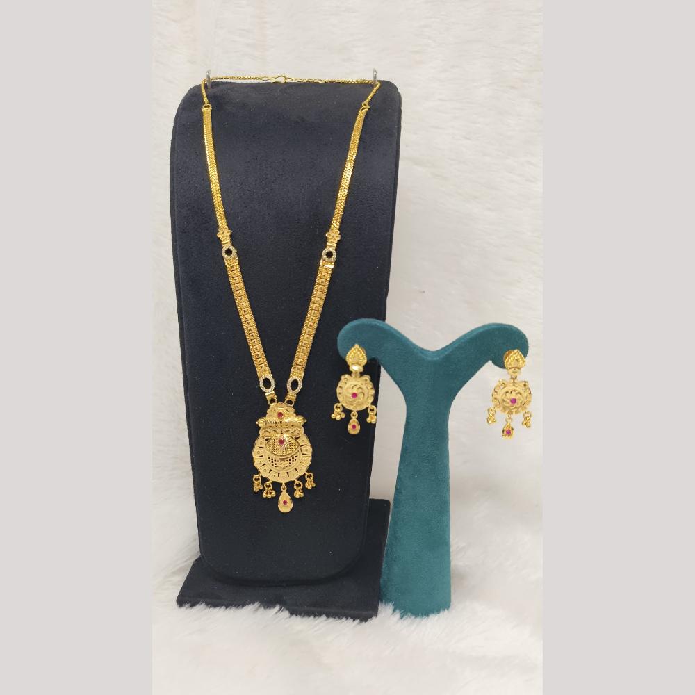Pari Art Jewellery Forming Gold Long Necklace Set