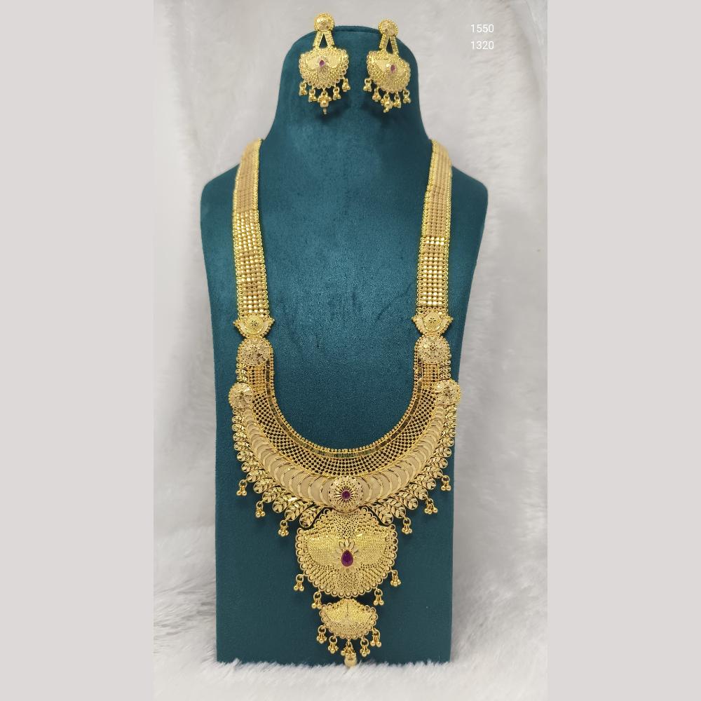 Pari Art Jewellery Forming Gold Long Necklace Set