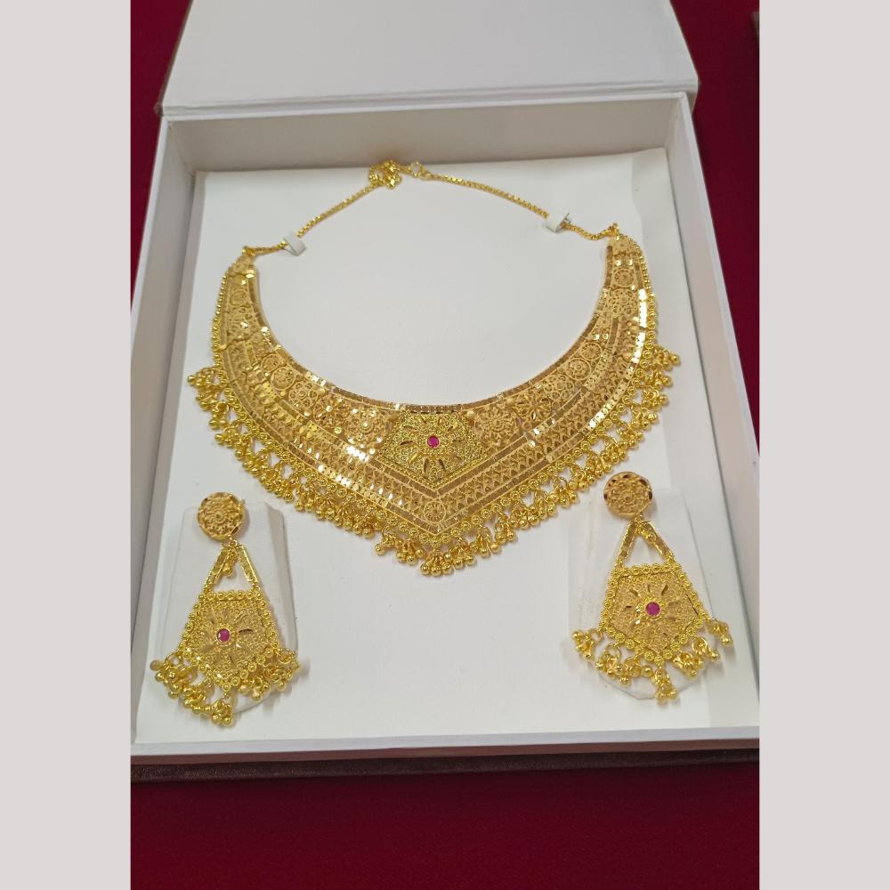 Pari Art Jewellery Forming Gold Necklace Set – JewelEMarket - Main Image