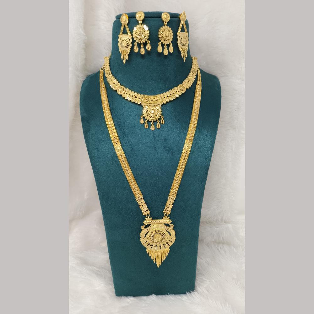 Pari Art Jewellery Forming Gold Double Necklace Set