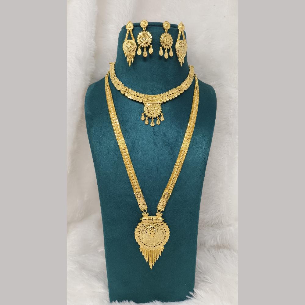 Pari Art Jewellery Forming Gold Double Necklace Set