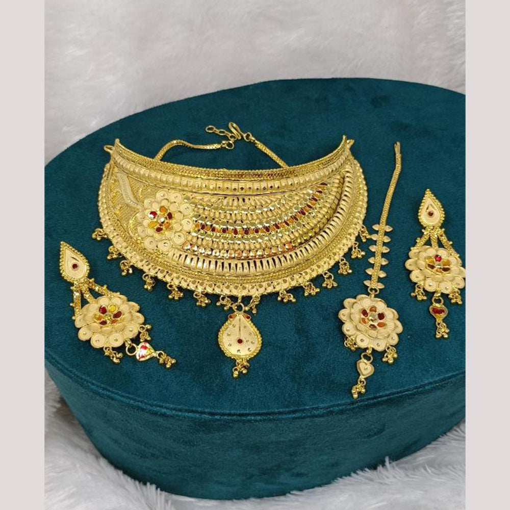 Pari Art Jewellery Designer Bridal Gold Choker Necklace Set